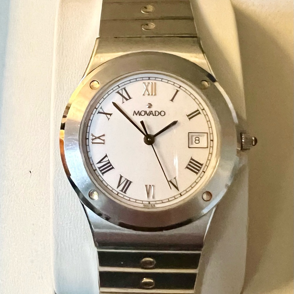 Movado Two-Tone Watch with White Dial